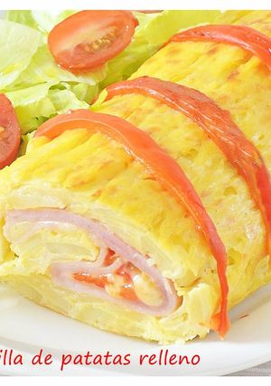 A picture of Stuffed Spanish Potato Omelette Roll.