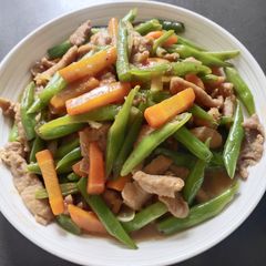 A picture of Stir Fry French Beans with Pork.