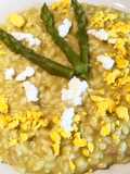 Risotto con crema d'asparagi e robiola cremosa