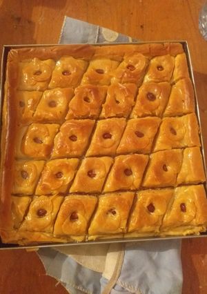 صورة لوصفة بقلاوة زمان بالطبع وشان