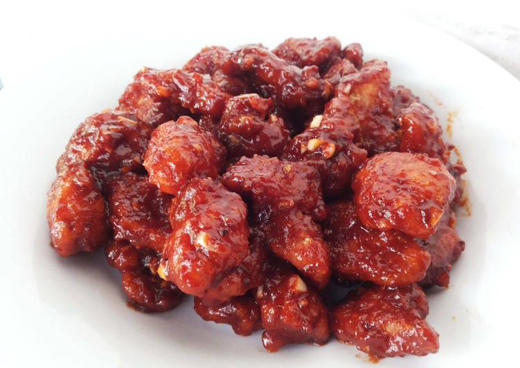 Resep Sweet & Spicy Korean Fried Chicken (Ayam Goreng Pedas ala Korea)