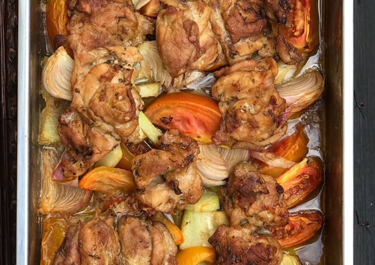 Resep Fillet Paha Ayam Panggang Sayuran Anti Gagal