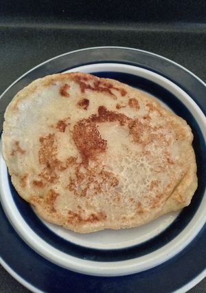 Una foto de Panqueques/hot cakes sin huevo esponjosos😋