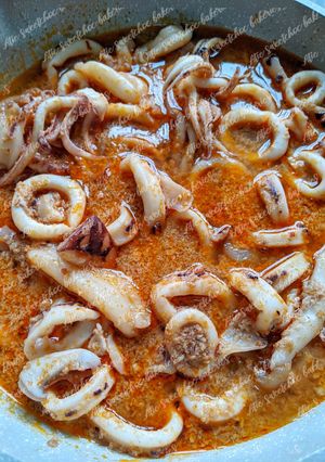 Gambar Sotong masak pedas bertelor