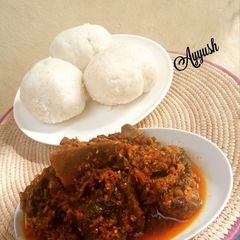 Tuwo shinkafa / rice fufu A picture of Tuwo shinkafa / rice fufu.