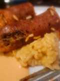 Smoked Chicken Sausage on Spiced Rice