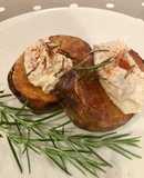 Butternut Squash Steaks Topped with Caramelised Onion Hummus