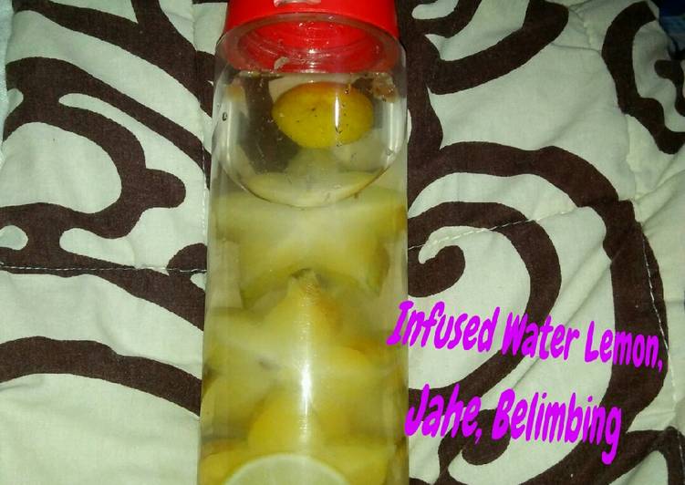 Langkah mengolah Infused Water Lemon, Jahe, Belimbing gurih RESEP.US