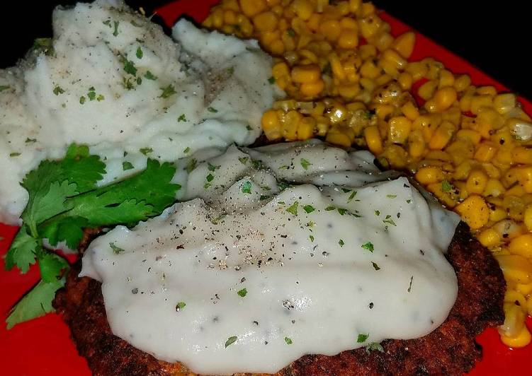 Recipe of Ultimate Mike&#39;s EZ Chicken Fried Steak &amp; Sides