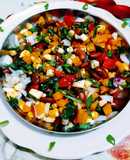 Healthy tasty Mexican corn with bean salad