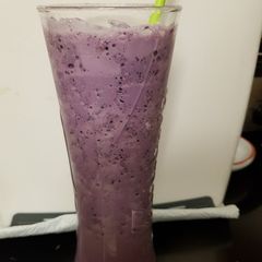 A picture of My Blueberry Milk shake.