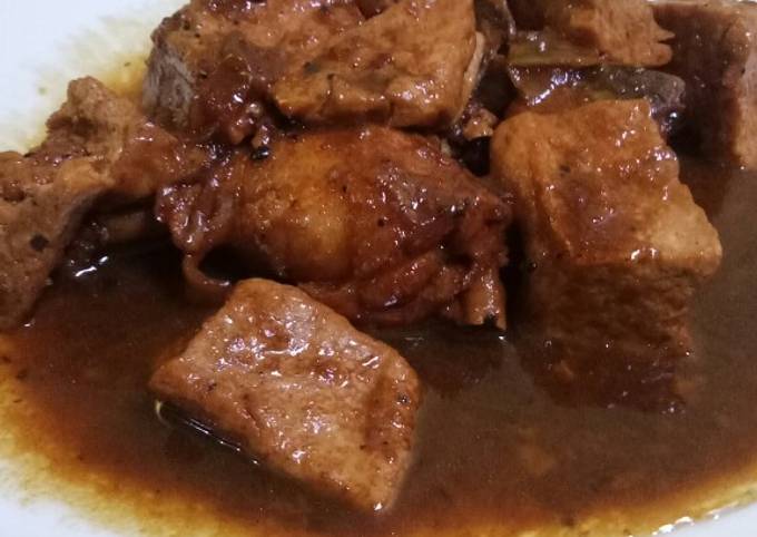 Ayam dan Tahu Kecap lada hitam