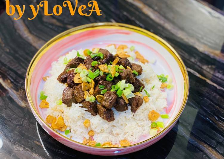 Resep Saikoro Beef Garlic Butter Rice ala Mama Asi / yLoVeA, Sempurna