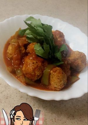 صورة لوصفة كفتة دجاج بصلصة الطماطم🍛