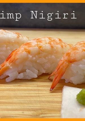 รูปของ Shrimp Nigiri Sushi.ข้าวปั้นซูชิหน้า กุ้ง