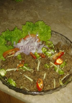 A picture of Hari mich ka qeema.