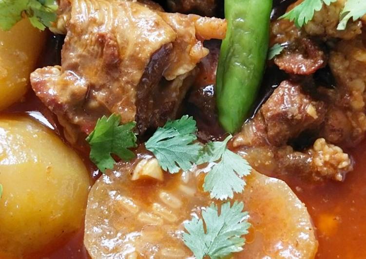 Recipe of Super Quick Homemade Tinday Gosht (mutton)