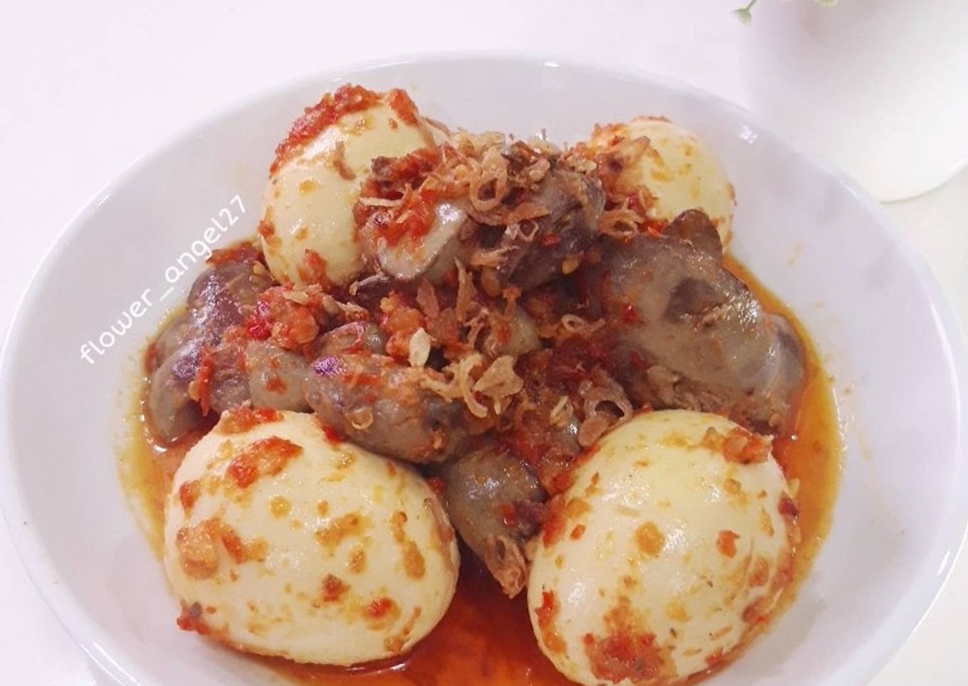 Balado hati ayam telur