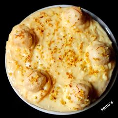 A picture of Eggless Rasmalai Cake.