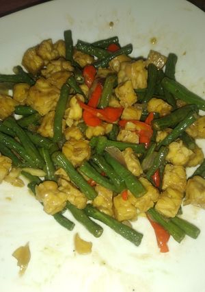 Foto resep Tumis kacang panjang tempe dadu