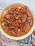Purê de batata com salsicha