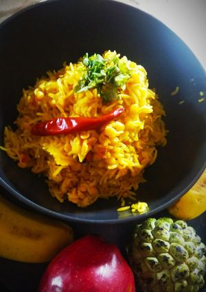 A picture of Chane ki Dal ke Chawal.