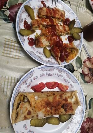 عکسی از دستور کرپ مرغ و قارچ