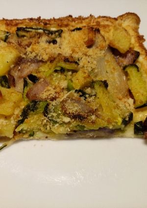 A picture of Mixed veg and Parmesan pie.