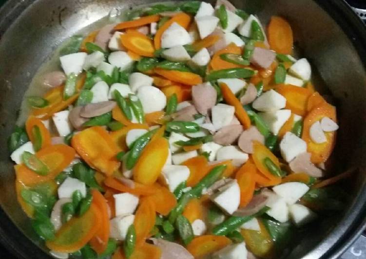 Resep Tumis Wortel, Buncis, Bakso Ikan dan Sosis, Bikin Ngiler