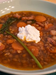 Újévi lencseleves recept fotója