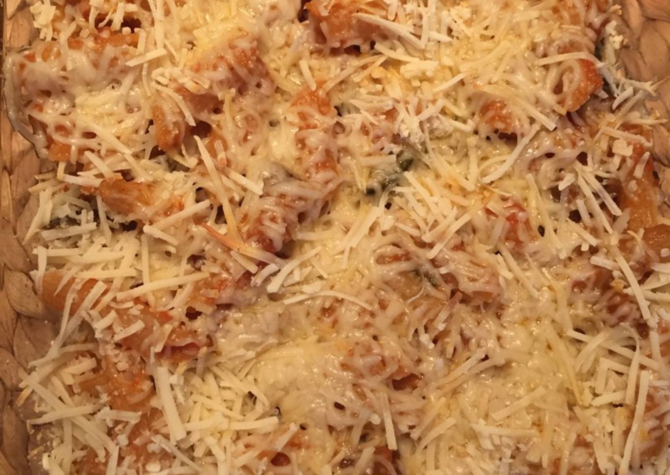 Macarrones con crema de berenjena