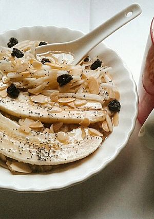 Una foto de AVENA con FRUTA Fresca