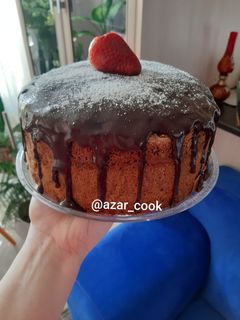عکسی از دستور کیک اسفنجی با روکش شکلاتی