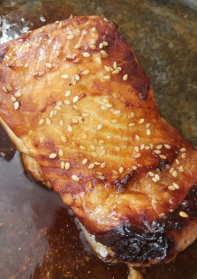 Una foto de Salmón teriyaki