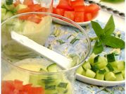 Une photo de verrines concombre