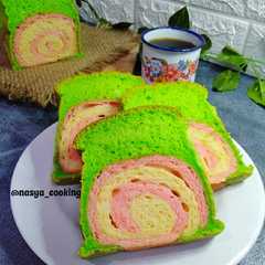 รูปของ Bread Cake (perpaduan chiffon pandan dan roti Swirl)