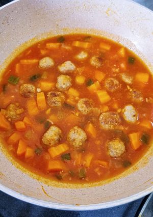 Foto resep Sup Tomat Bola-bola Daging