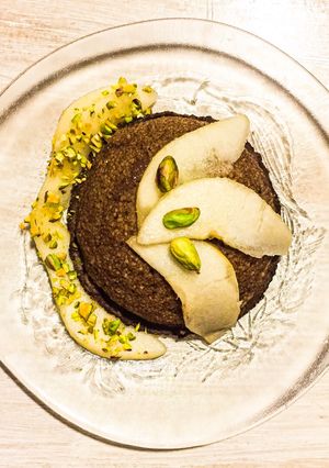 Une photo de Bowlcake semoule à la poire et au chocolat