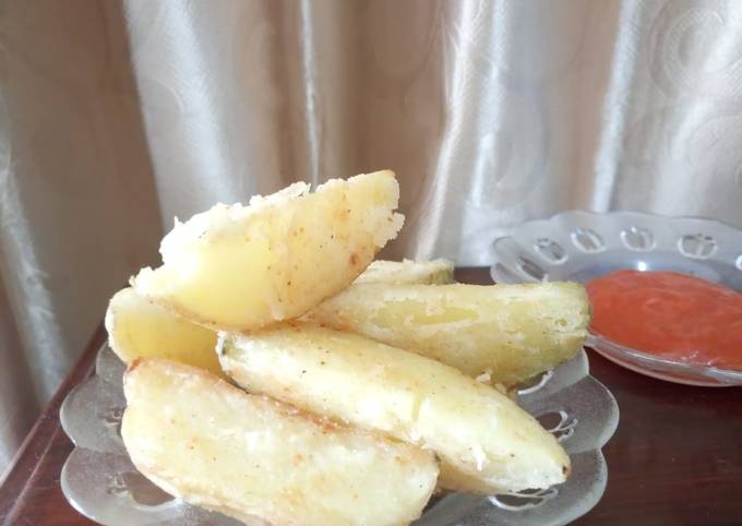 Resep Potato Wedges Goreng sederhana, Bikin Ngiler