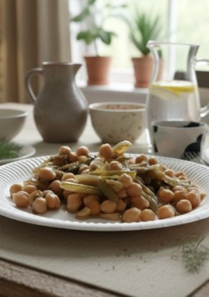 Una foto de Cocina de subsistencia: Borrajas y Garbanzos de Bote