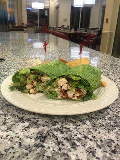 A picture of Lisbeth's Chicken Caesar Wrap.
