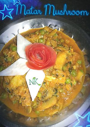 A picture of Mushroom Matar Sabji.