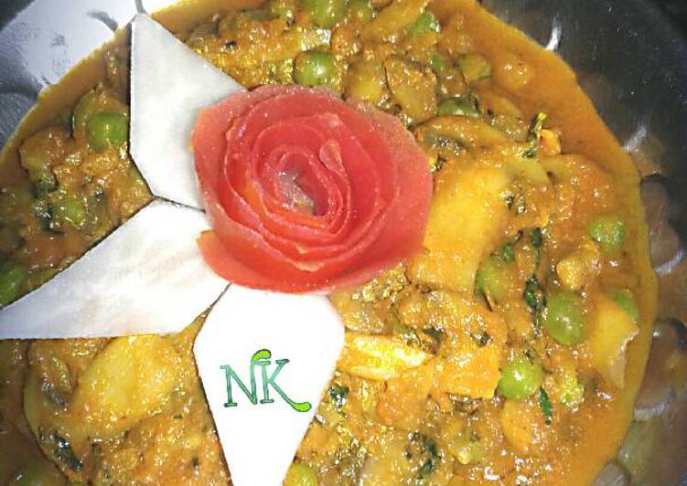 Recipe of Any-night-of-the-week Mushroom Matar Sabji