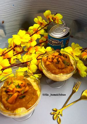 A picture of Caramelized Mango Custard Kheer.
