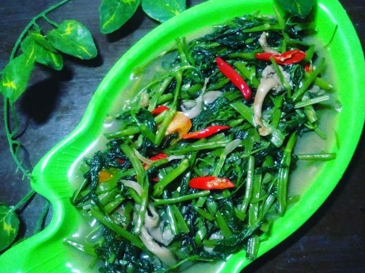 Resep Tumis kangkung jamur tiram Anti Gagal