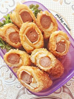 Foto resep 1. Roti Gulung Isi Sosis