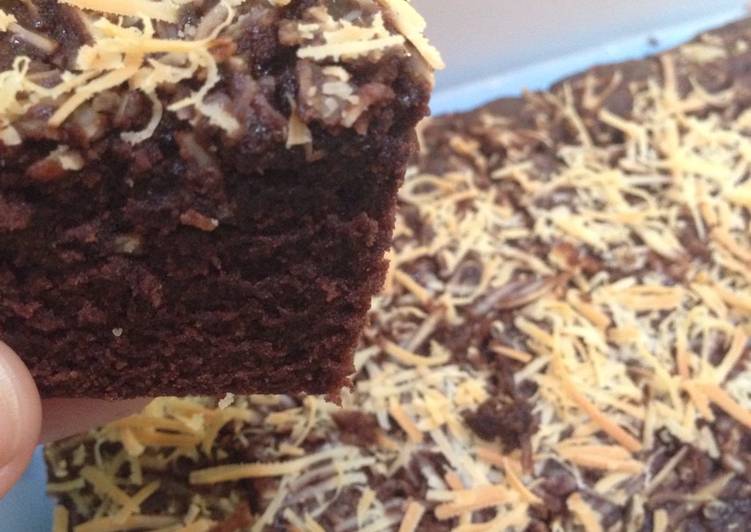 Choco cheese chewy brownies