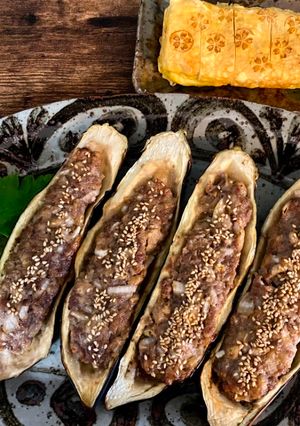 A picture of Japanese Miso Beef in Eggplant.