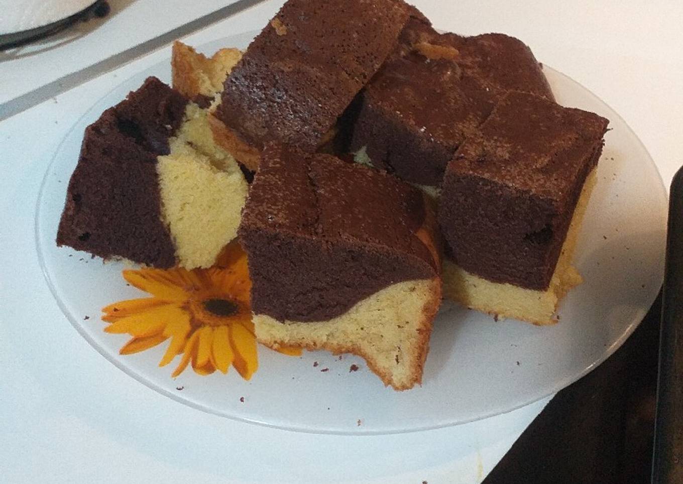 Bizcocho de naranja marmolado