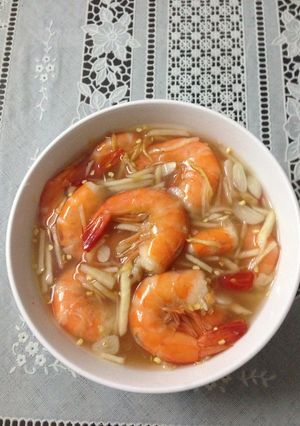 Hình của món Tôm ngâm chua ngọt.